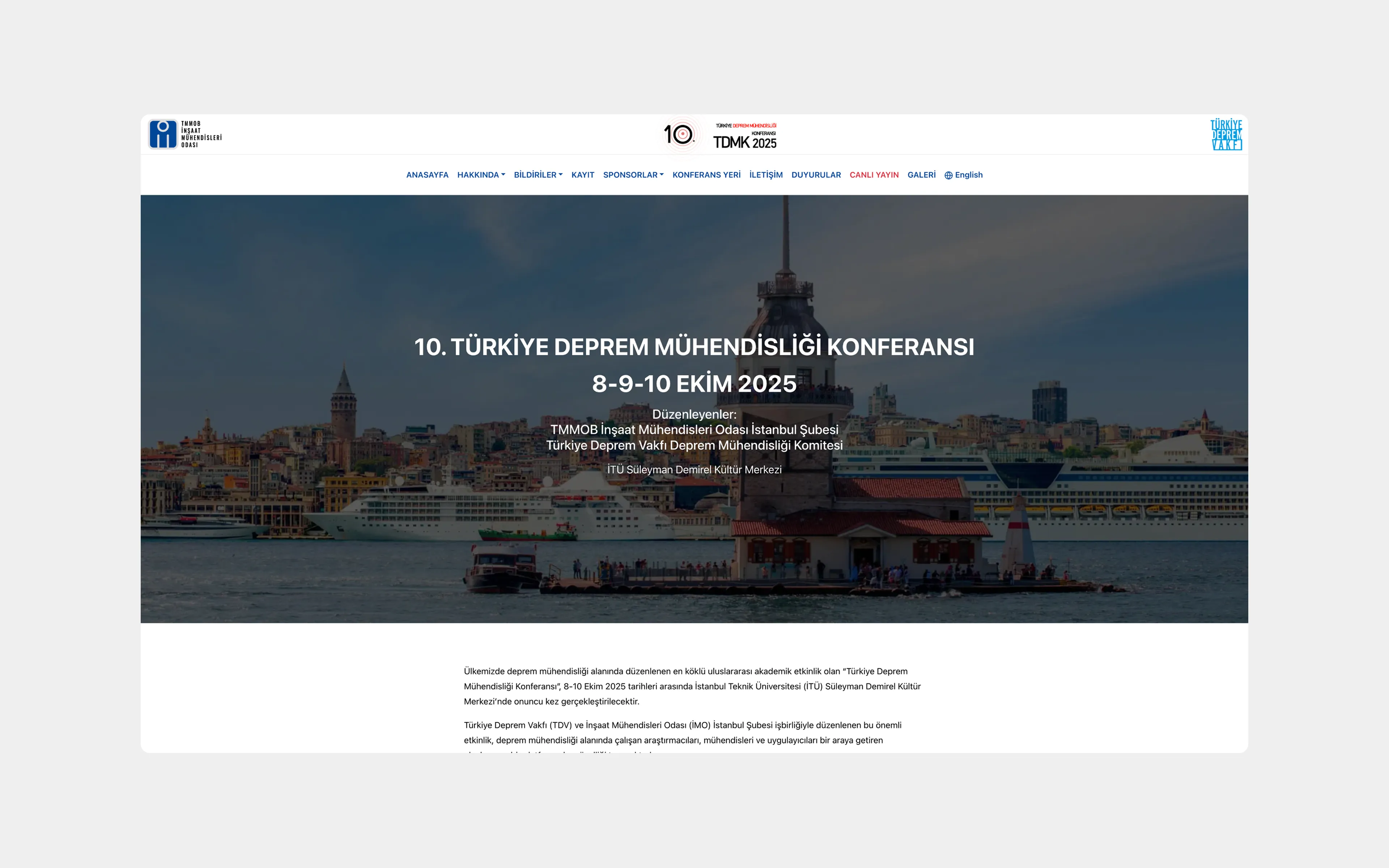 10th Turkish Conference on Earthquake Engineering